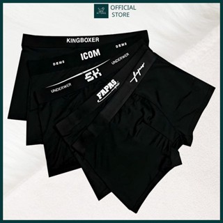   HÀNG LOẠI 1  Quần sịp đùi nam Full đen Combo 5 quần sịp nam boxer vải thun lạnh mềm mịn thoáng mát 