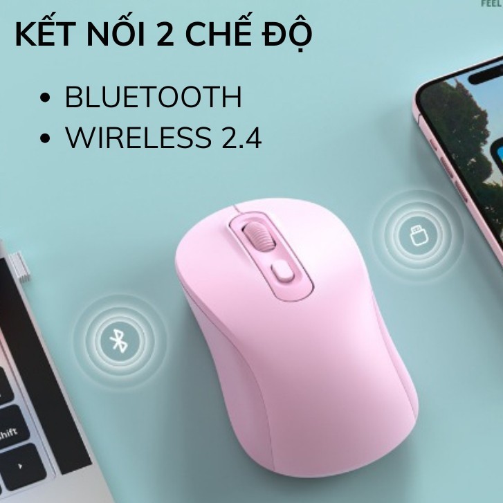 Chuột Không Dây TZ28 Kết Nối Bluetooth Và USB 2.4Ghz, Nhỏ Gọn Thuận Cả 2 Tay, Phù Hợp PC Laptop | BigBuy360 - bigbuy360.vn