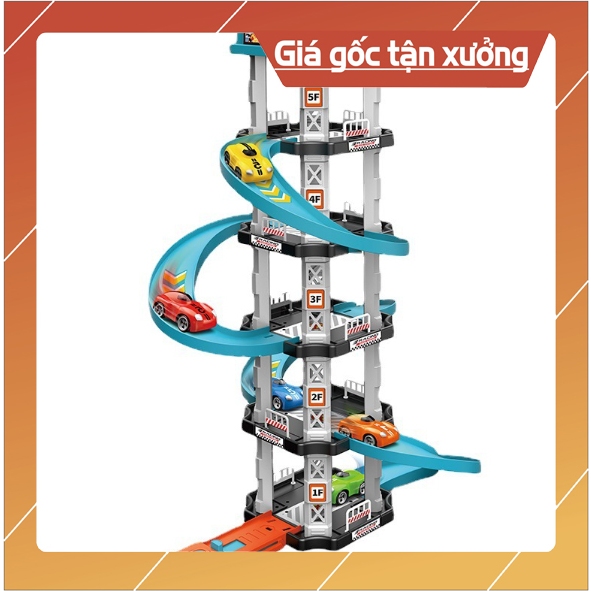 Đồ chơi mô hình đường ray lốc xoáy 360 độ , trạm đỗ xe thả xe cho bé , kèm ô tô 72 chi tiết