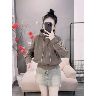 Áo khoác thun gân thể thao form lửng vừa