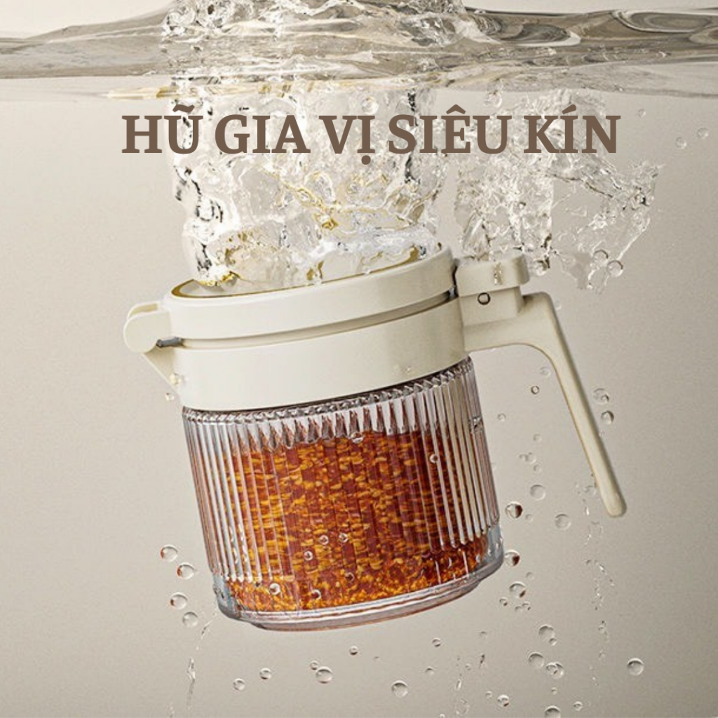 {Hàng Xuất Nhật} Bộ Hũ Hộp Đựng Gia Vị Thủy Tinh Bấm Mở Khóa Nắp Với Zoăng Chống Ẩm Cao Cấp Kèm Thìa Đong Tiện Lợi