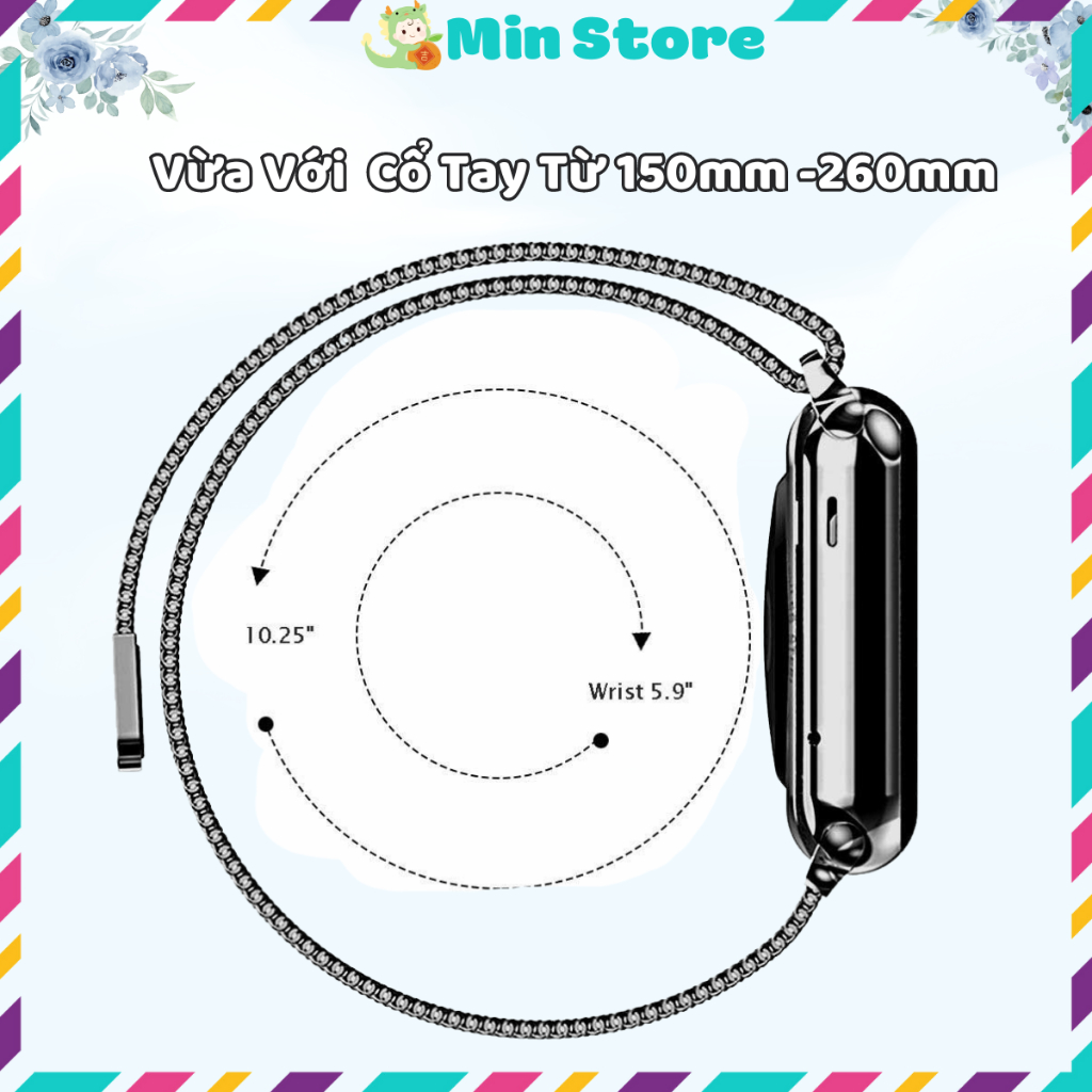 Dây đeo đồng hồ APW mẫu thép Milan ,chất liệu chắc chắn Series 6/5/4/3/2 /1 38mm 42mm 40mm 44mm