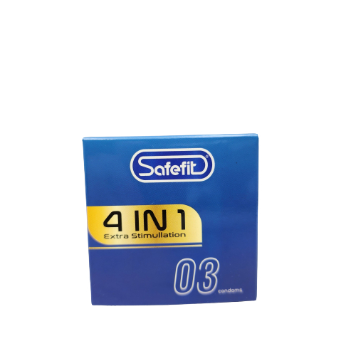 Bao cao su safefit 4in1, siêu mỏng, co giãn, có gân gai, kéo dài thời gian quan hệ, hộp 3 & 12 cái