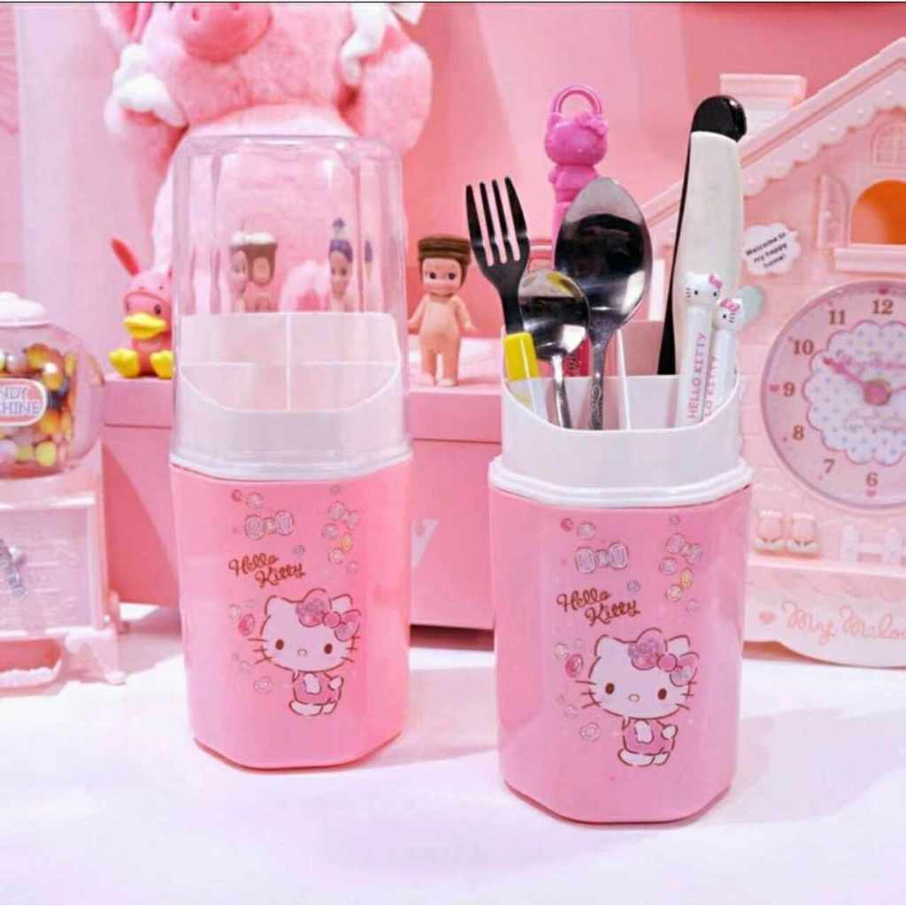 🌸HŨ CẮM ĐŨA DAO KITTY ĐẾ XOAY SANRIO