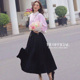 Chân váy xếp ly dáng dài, gân chun dày dặn KIERA MIDI SKIRT (+15% phí sàn)  (T-Ju thiết kế)
