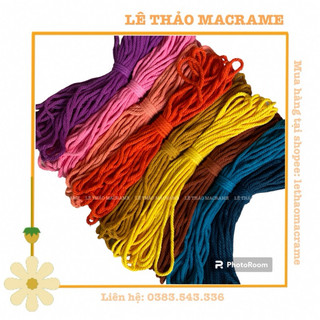 10m dây thừng loại 1 nhiều màu làm macrame, handmade size 3mm