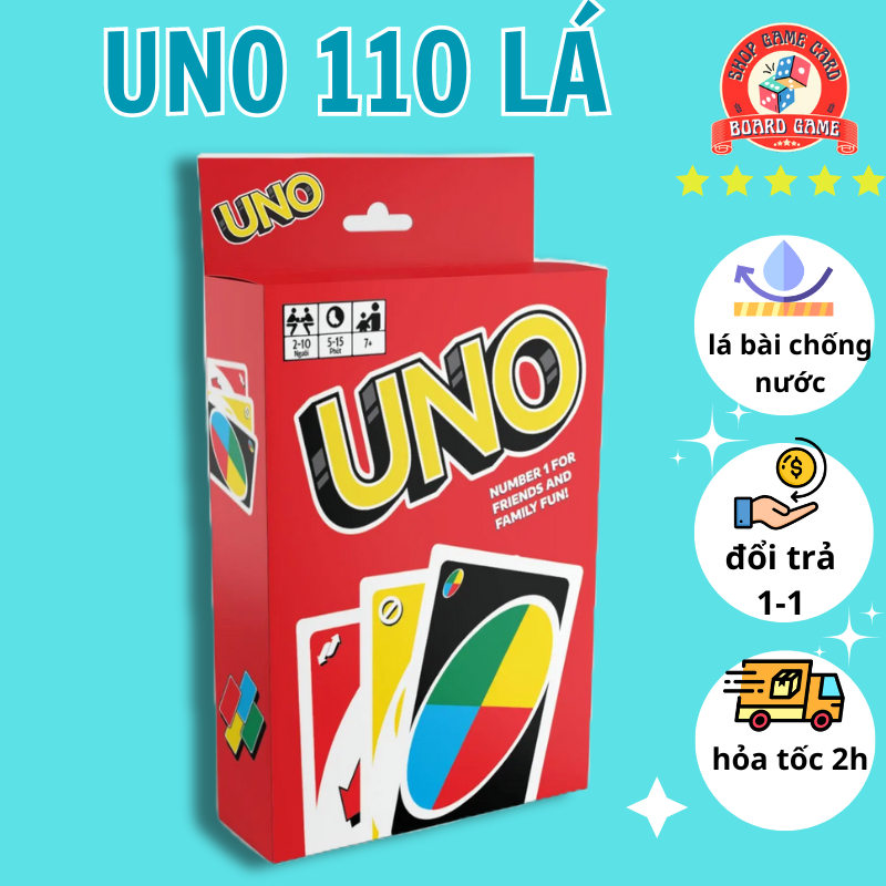 Bài Uno 110 Lá Hàng Việt Nam chất lượng cao TOP BOARDGAME Cơ Bản Chất Giấy Dày Trò Chơi Nhóm Bạn Xả Stress Giải