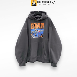 Áo Hoodie Forrm Rộng Xám Đen COMPANY Ulzzang