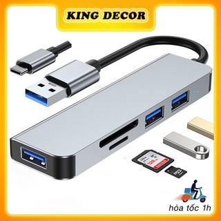 Hub usb, hub type c 3.0 bộ chia cổng usb type c tốc độ cao kingdecor cổng chia usb mở rộng kết nối chuyển đổi cho laptop