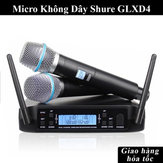 Micro Karaoke Không Dây Shure GLXD4, Màn Hình Hiển Thị LCD, Chống Hú Rít, Mic Hát Cực Nhẹ, Sóng UHF Siêu Sạch