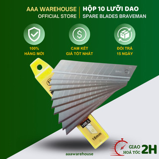 [BRAVEMAN] Hộp 10 lưỡi dao rọc giấy (hàng dày) Loại tốt