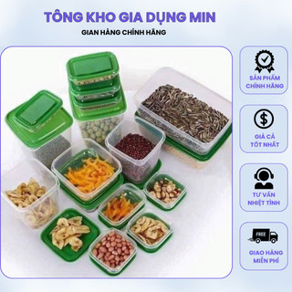 Bộ hộp đựng thức ăn 17 món IKEA - Set 17 hộp nhựa cao cấp đựng thực phẩm bảo quản tủ lạnh tiện lợi