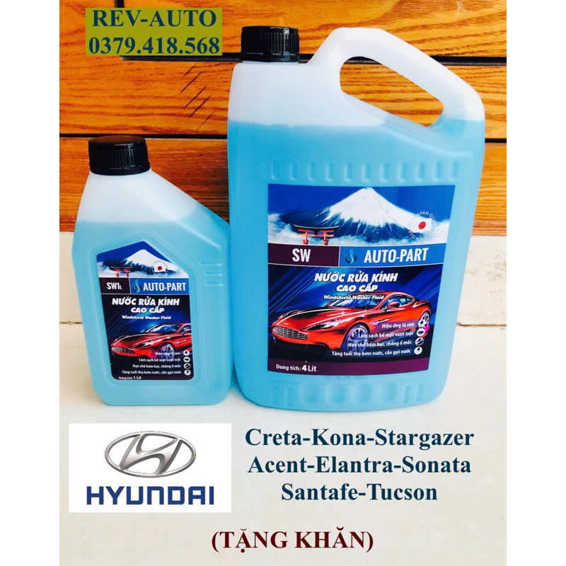 [Huyndai] Combo 5L nước rửa kính ô tô cao cấp SREEN WASH(Tặng khăn)-Yuri Nhật