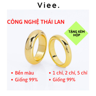 Nhẫn trơn 1 chỉ 2 chỉ 5 chỉ cưới mạ 24k cao cấp lâu phai Thái Lan