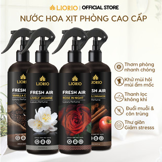 Nước hoa xịt phòng LIORIO cao cấp, giúp thơm phòng - khử mùi nhanh chóng, thành phần từ tinh dầu thiên nhiên và nước hoa
