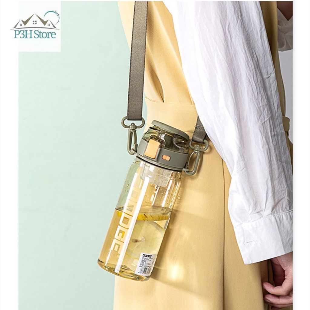 Bình nước NHỰA Tritan 700ml/900ml Dodge có quai xách dây đeo an toàn thực phẩm