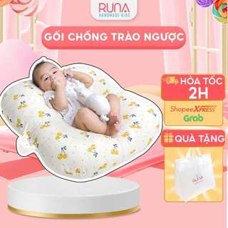 Gối chống trào ngược cho bé RUNA KIDS chất liệu vải Muslin cao cấp thông thoáng thấm hút tốt an toàn cho bé