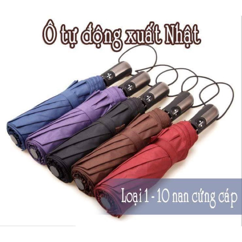 Ô Dù Che Mưa Nắng Gấp Gọn Tự Động Nhật Bản Cao Cấp, giao màu ngẫu nhiên