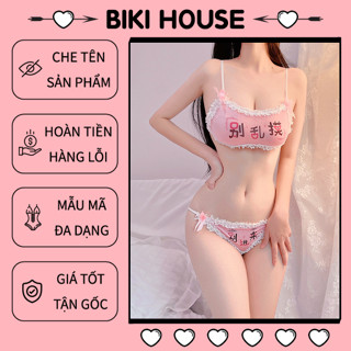 Đồ lót gợi cảm cosplay in chữ anime sexy dễ thương set nội y nữ cột dây lingerie lọt khe quyến rũ BIKI HOUSE T358 - HCM
