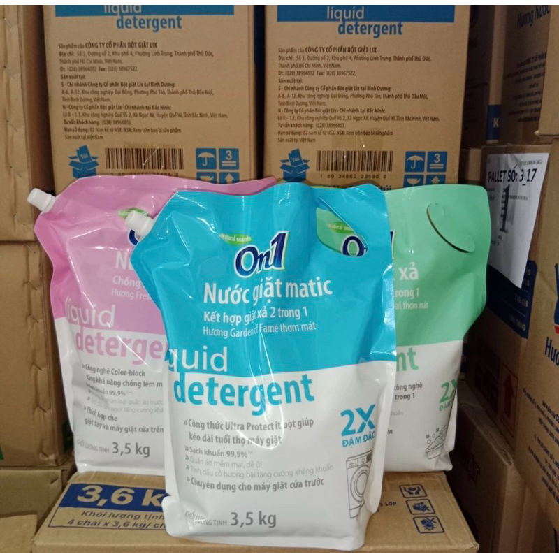 Túi Nước Giặt Xả On1 Cao Cấp 3.2kg màu Hồng