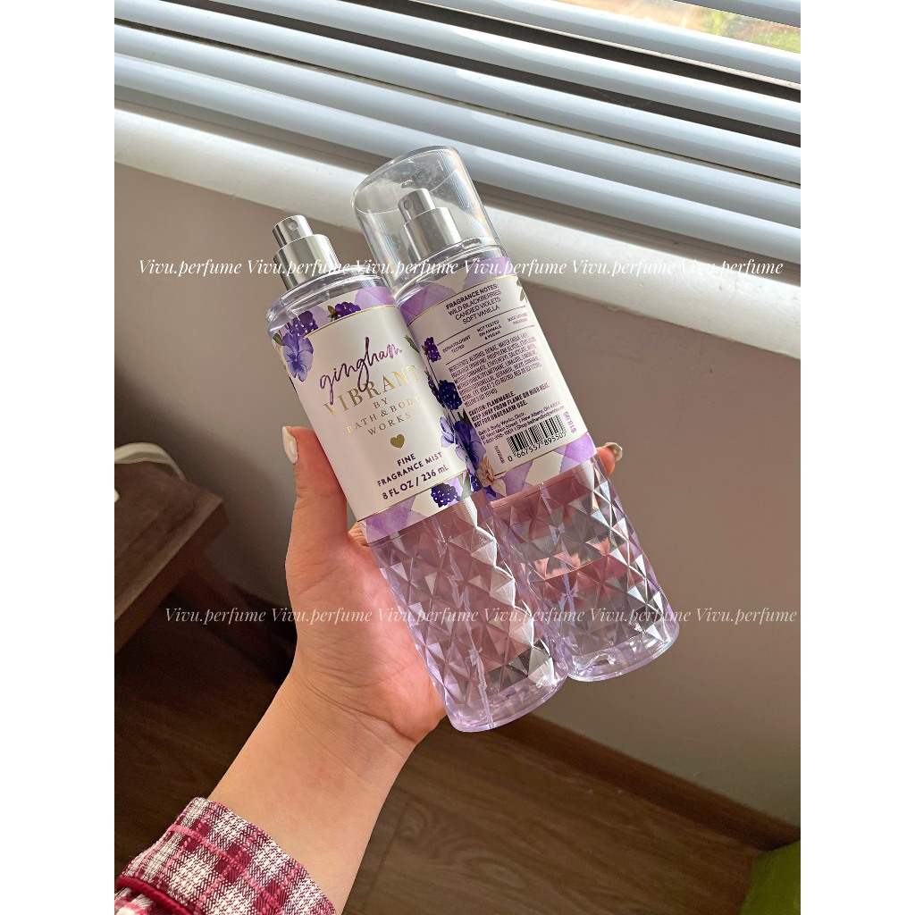 (Hương mâm xôi) Body mist BBW Vivu.perfume hương Gingham Vibrant ngọt nhẹ, vui nhộn và trẻ trung