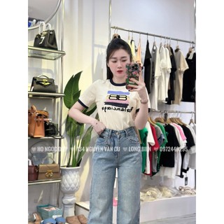 Áo Phông Balencia Thun Cộc Tay Họa Tiết Chữ Form Nhỏ Gọn Babytee Freesize