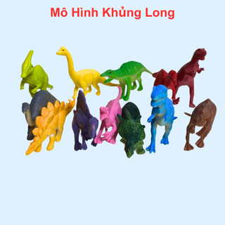 Mô hình khủng long đồ chơi set khủng long gồm 12 con nhiều màu sắc chất liệu an toàn cho trẻ