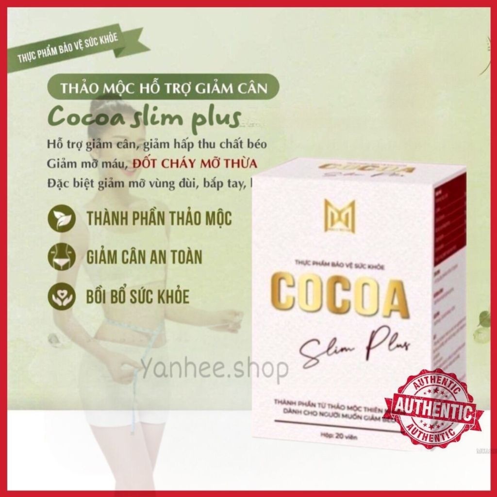 Giảm Cân COCOA SLIM PLUS , COCOASLIM PLUS chính hãng - hộp 20 viên