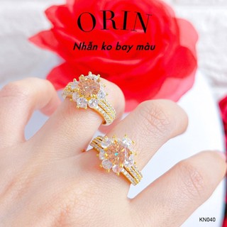 Nhẫn nữ ĐỒNG ko bay màu hoa trà cánh nhọn thiết kế Orin KN040