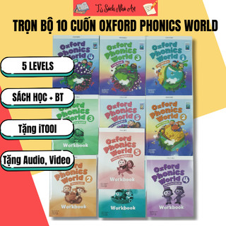 Sách - Oxford Phonics World Trọn Bộ 10 quyển 5 Levels - Giấy bóng loại đẹp