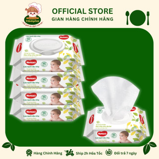 Combo 7 gói khăn giấy ướt huggies 64 miếng không mùi chính hãng