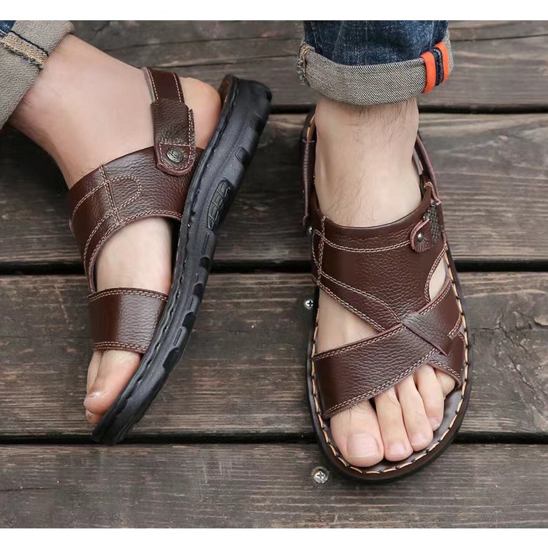 Sandal Quai Chéo Nam Da Đế Khâu, Dép Quai Hậu | BigBuy360 - bigbuy360.vn