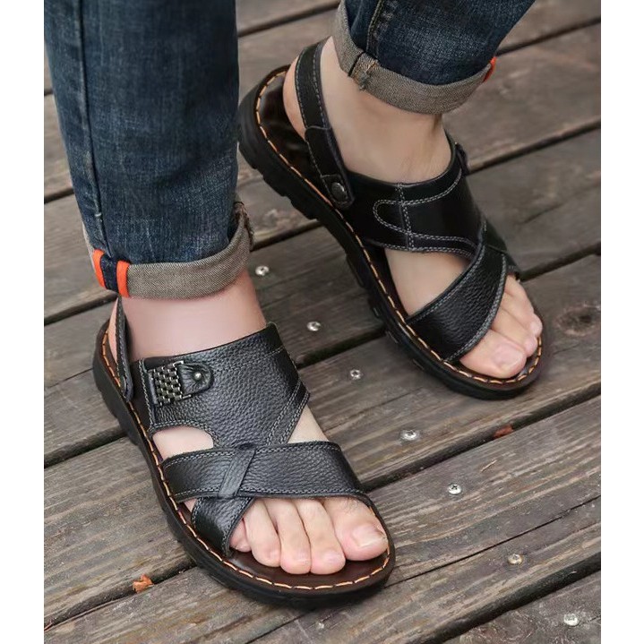 Sandal Quai Chéo Nam Da Đế Khâu, Dép Quai Hậu | BigBuy360 - bigbuy360.vn