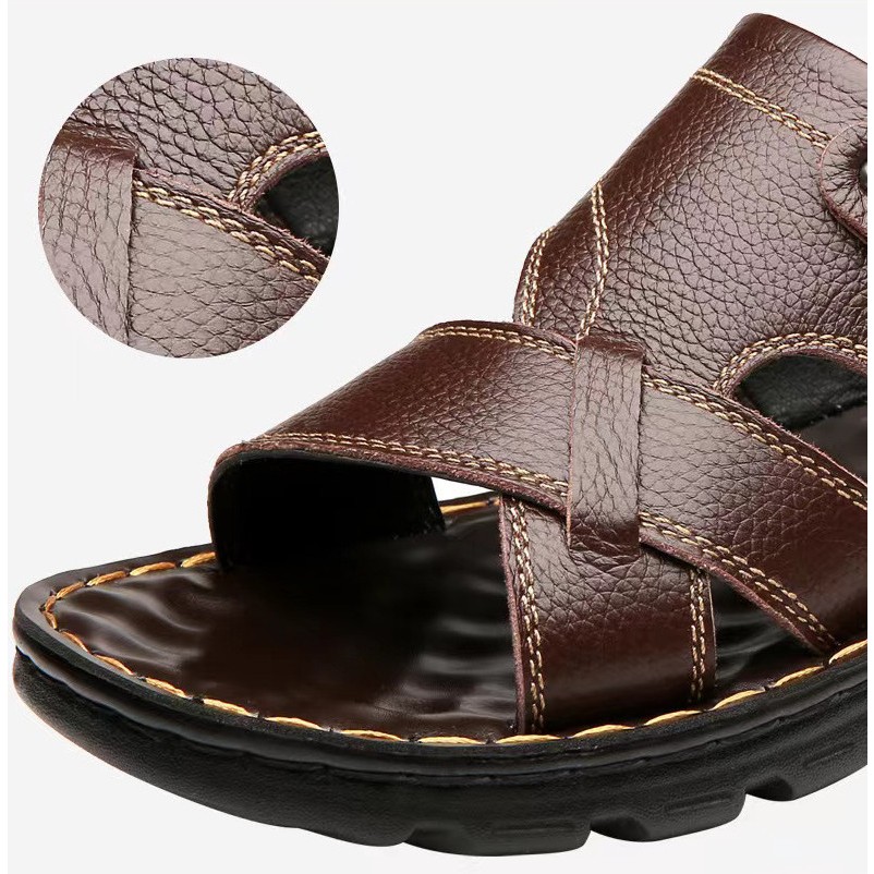 Sandal Quai Chéo Nam Da Đế Khâu, Dép Quai Hậu | BigBuy360 - bigbuy360.vn