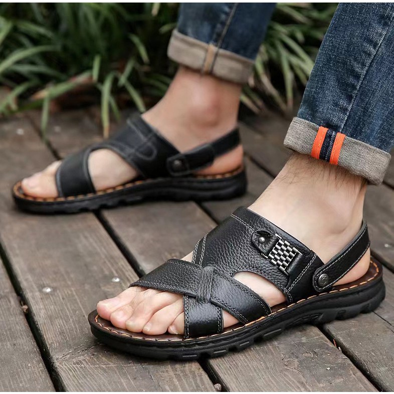 Sandal Quai Chéo Nam Da Đế Khâu, Dép Quai Hậu | BigBuy360 - bigbuy360.vn