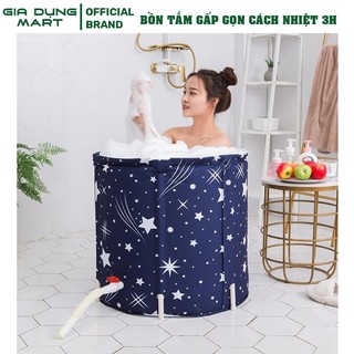 Bồn tắm gấp gọn cho gia đình, chậu tắm chống thấm, cách nhiệt 3h tiện lợi