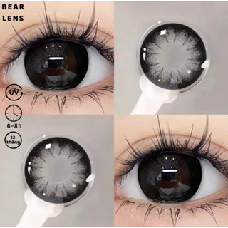 [Có Cận] BEAR LENS 1 Cặp Kính Áp Tròng Lens Mắt Đen Giãn To Black Tự Nhiên Đi Học