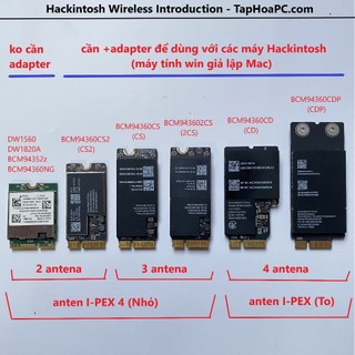 Card Wifi cho Macbook BCM94360CS chipset Broadcom (Hackintosh - CS)