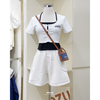 Set áo thun croptop trẻ trung năng động / DZU.SG /