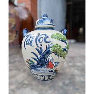 Chum sành, vò sứ bát tràng ngâm rượu dung tích 10 lít- gốm bát tràng