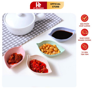Đĩa đựng nước chấm / gia vị hình chiếc lá từ sợi lúa mạch