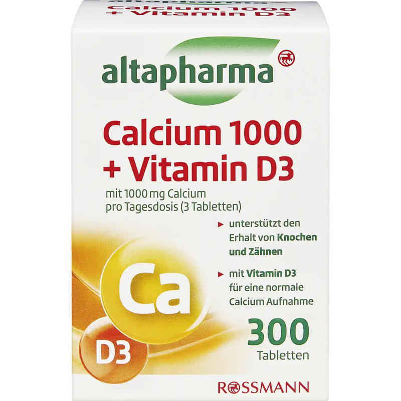 Viên uống Calcium 1000 + Vitamin D3 Altapharma bổ sung calcium d3 hỗ trợ hệ xương và răng chắc khỏe - Hộp 300Viên