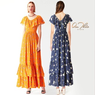 Đầm Ex Vnxk SN Nhún Họa Tiết, Chất Vải Voan Nhật Cao Cấp 2 Lớp, Liên Hoan tiệc hay Đi Dạo Phố Điều Đẹp