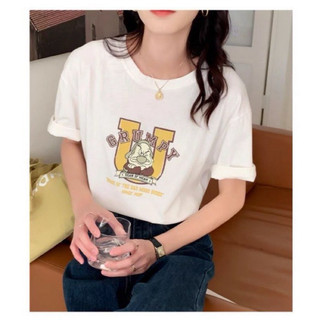Áo thun nữ cổ tròn cộc tay chữ U mẫu mới thun cotton 2 chiều giá siêu hời
