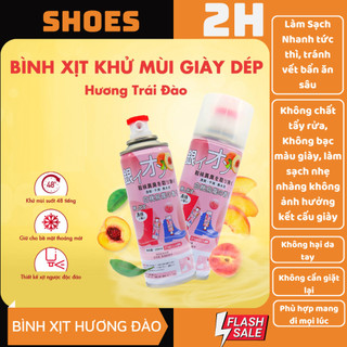 Chai Xịt Khử Mùi Giày, Dép Hương Đào NaNo Bạc, Bình xịt Khử Mùi Hôi Chân dung tích 260ml giúp bạn tự tin với đôi giày