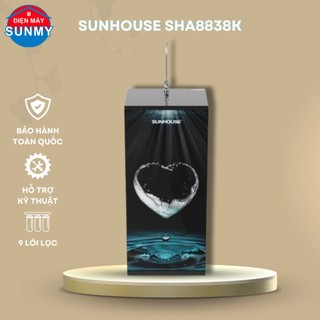 Máy lọc nước r.o sunhouse sha8838k 9 lõi kính cường lực tràn viền - hàng trưng bày bảo hành chính hãng