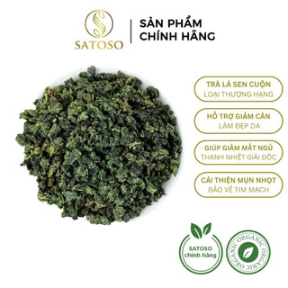 Trà Lá Sen Cuộn khô giúp giảm cân, thanh nhiệt cơ thể thương hiệu SATOSO gói 1kg