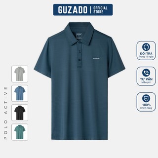 Áo thun polo nam cổ gập guzado mẫu trơn basic vải coolmax thể thao thoáng mát, co giãn tốt gpl01