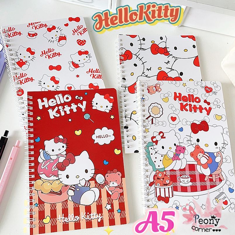 Sổ lò xo A5 Gấu Dâu Lotso Kuromi Cinnamoroll 120 trang tập vở dụng cụ học sinh viên văn phòng