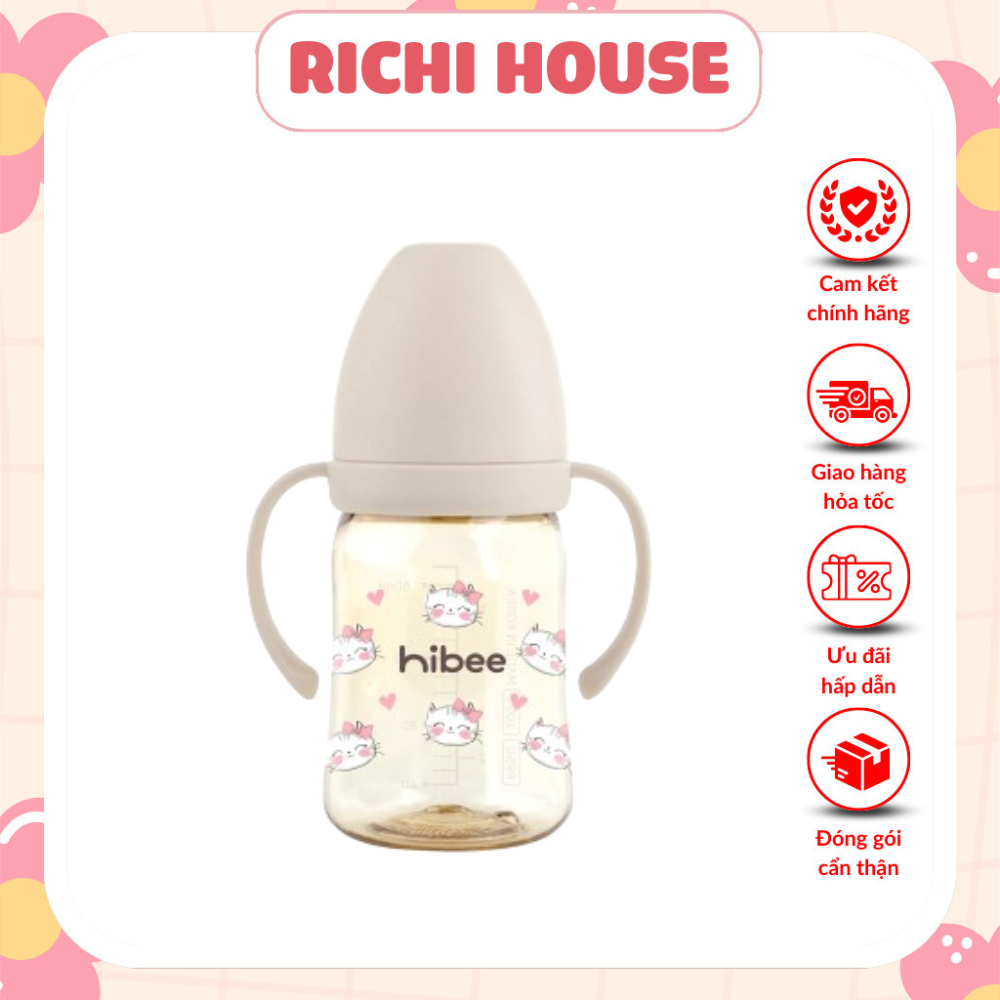 Bình Sữa Hibee Gen Meow - 170ml & 270ml - Hàng Chính Hãng - Tặng Tay Cầm